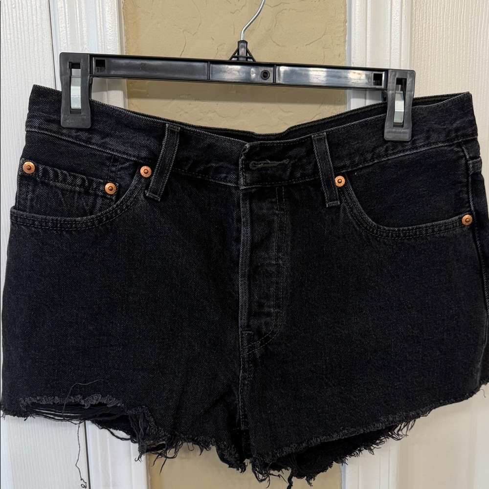 Levi's Black Denim Cutoff Shorts